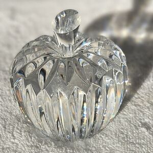 Vintage Waterford Cut Crystal Apple Paperweight Product Of Ireland In Box